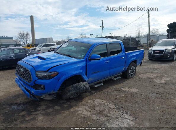 3TMCZ5AN2MM377099 2021 TOYOTA TACOMA Blue წინა მარცხენა ხედი სამი მეოთხედიდან