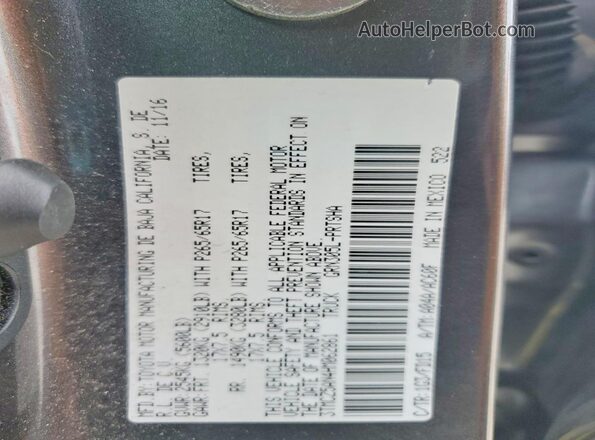 3TMCZ5AN4HM062861 2017 TOYOTA TACOMA Серый Вид подкапотного пространства
