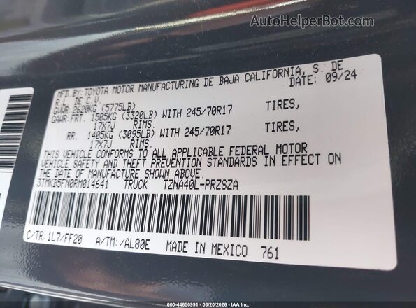 3TMKB5FN0RM014641 2024 TOYOTA TACOMA Gray Շարժիչի բաժամունքի տեսք