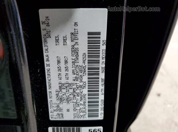 3TMLB5JN1RM016992 2024 TOYOTA TACOMA Black Engine compartment view