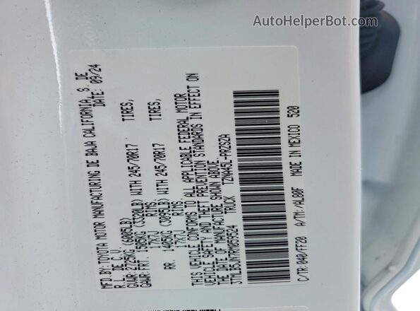 3TMLB5JN7RM059524 2024 TOYOTA TACOMA White ძრავის განყოფილების ხედი