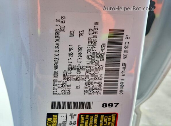 3TMLB5JNXSM147344 2025 TOYOTA TACOMA White Widok komory silnika
