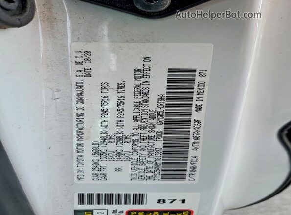 3TYSZ5AN0MT013893 2021 TOYOTA TACOMA White Вид наклейки з VIN-кодом