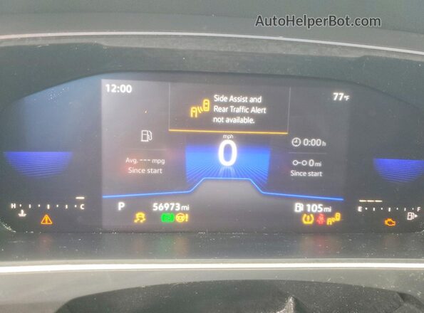 3VV1B7AX4NM009602 2022 VOLKSWAGEN TIGUAN Gray Instrument cluster view