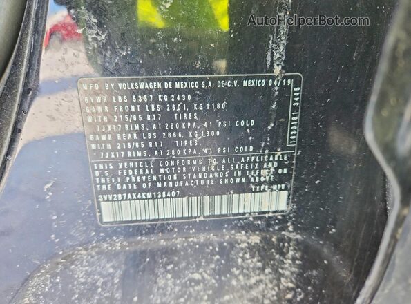 3VV2B7AX4KM138407 2019 VOLKSWAGEN TIGUAN Blue Widok komory silnika