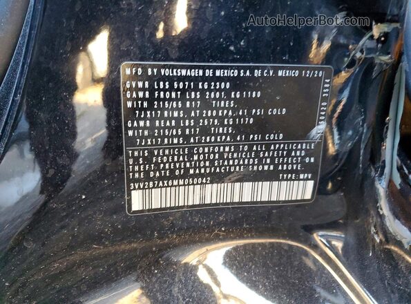 3VV2B7AX6MM050042 2021 VOLKSWAGEN TIGUAN Black Вид підкапотного простору
