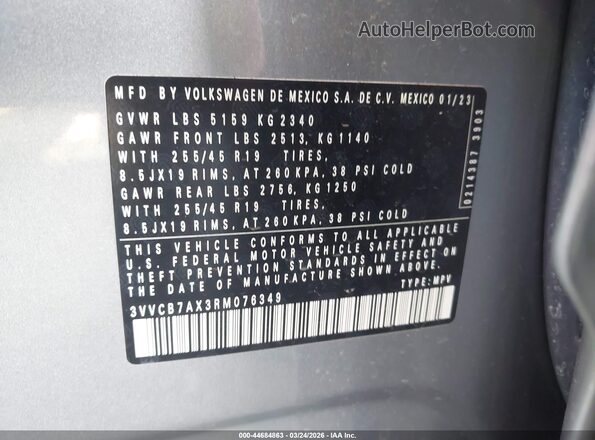 3VVCB7AX3RM076349 2024 VOLKSWAGEN TIGUAN Серый 