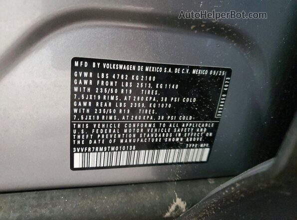 3VVFR7RM9TM010138 2026 VOLKSWAGEN TIGUAN Серебряный 