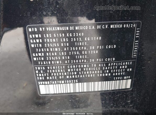 3VVNB7AX7RM199225 2024 VOLKSWAGEN TIGUAN Black Widok komory silnika