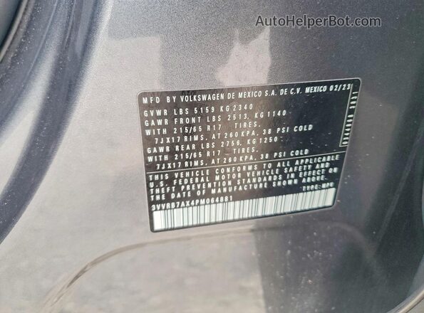 3VVRB7AX4PM064881 2023 VOLKSWAGEN TIGUAN Silver 