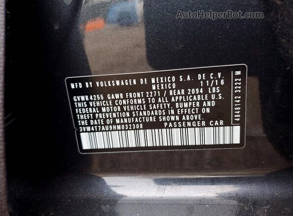 3VW4T7AU9HM032308 2017 VOLKSWAGEN GTI Gray Vista del compartimento del motor