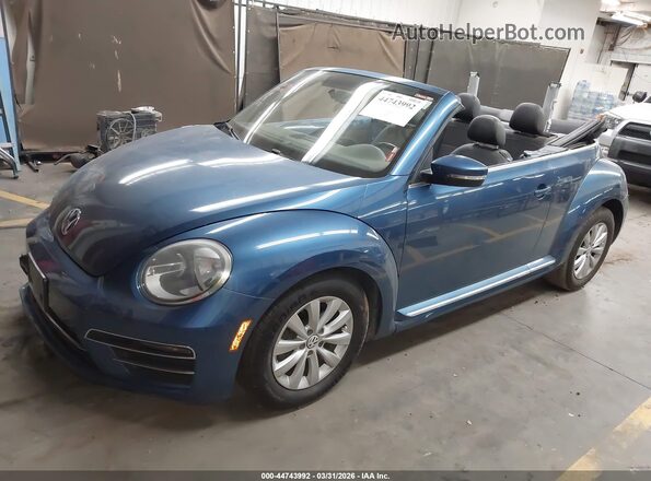3VW5DAAT2JM505171 2018 VOLKSWAGEN BEETLE Blue Առջևի ձախ երեք քառորդ տեսարան