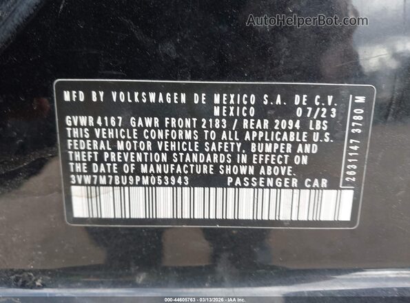 3VW7M7BU9PM053943 2023 VOLKSWAGEN JETTA Синий Вид подкапотного пространства