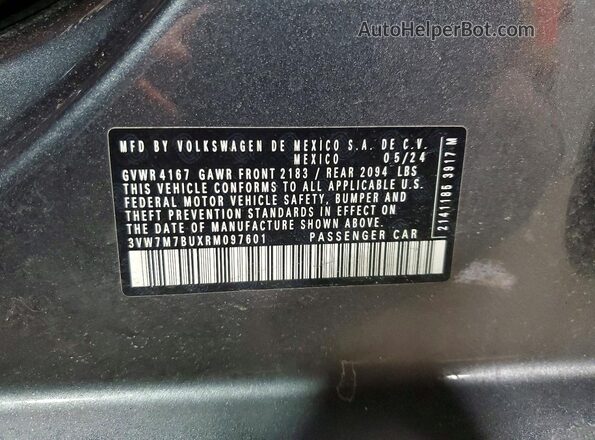 3VW7M7BUXRM097601 2024 VOLKSWAGEN JETTA Угольный Вид подкапотного пространства