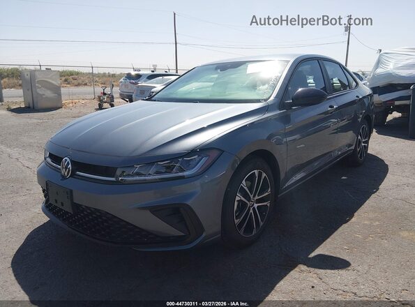 3VWBW7BUXTM034672 2026 VOLKSWAGEN JETTA Gray წინა მარცხენა ხედი სამი მეოთხედიდან