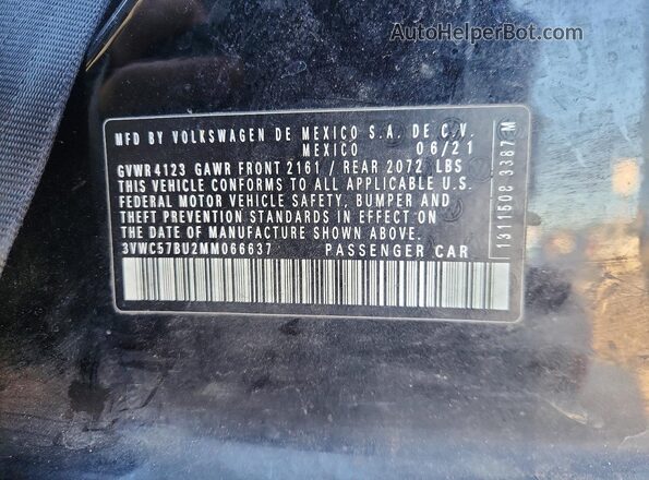 3VWC57BU2MM066637 2021 VOLKSWAGEN JETTA Black Widok komory silnika