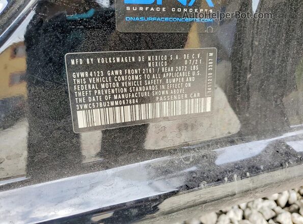 3VWC57BU2MM067884 2021 VOLKSWAGEN JETTA Black Widok naklejki z numerem VIN
