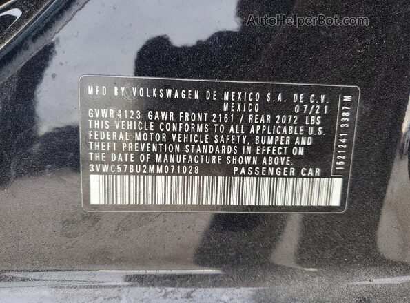 3VWC57BU2MM071028 2021 VOLKSWAGEN JETTA Black 