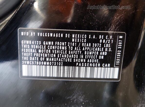 3VWC57BU9MM073102 2021 VOLKSWAGEN JETTA Black Vista del compartimento del motor