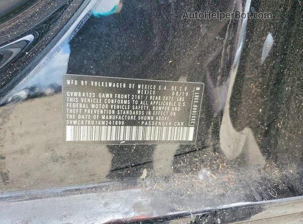 3VWCB7BU1KM241899 2019 VOLKSWAGEN JETTA Черный 