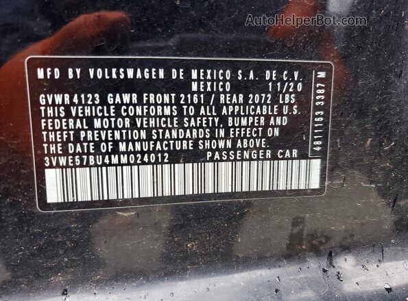3VWE57BU4MM024012 2021 VOLKSWAGEN JETTA Black Շարժիչի բաժամունքի տեսք