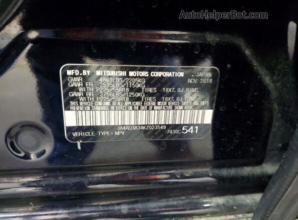JA4AD3A34KZ023549 2019 MITSUBISHI OUTLANDER Black 