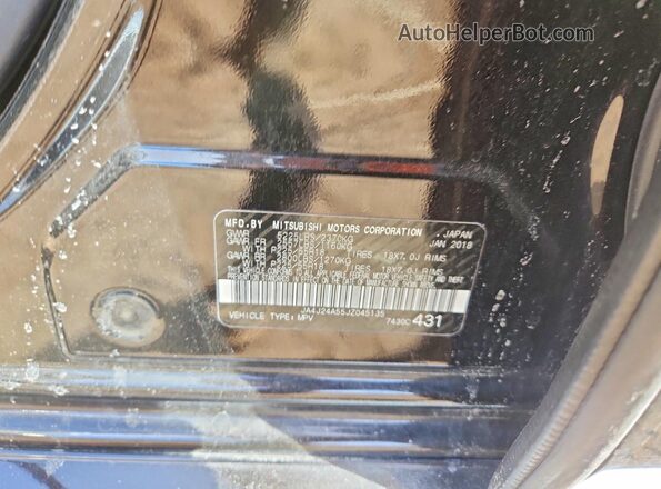 JA4J24A55JZ045135 2018 MITSUBISHI OUTLANDER Black 