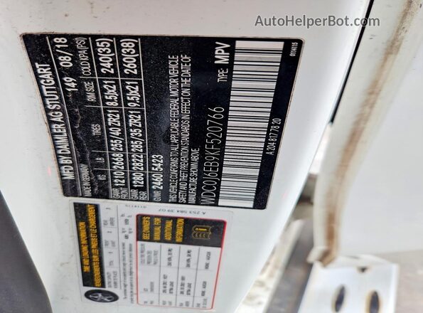 WDC0J6EB9KF520766 2019 MERCEDES-BENZ GLC-CLASS Белый 