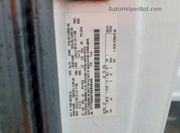 1FT7X2A67NEE88446 2022 FORD F250 White Вид підкапотного простору