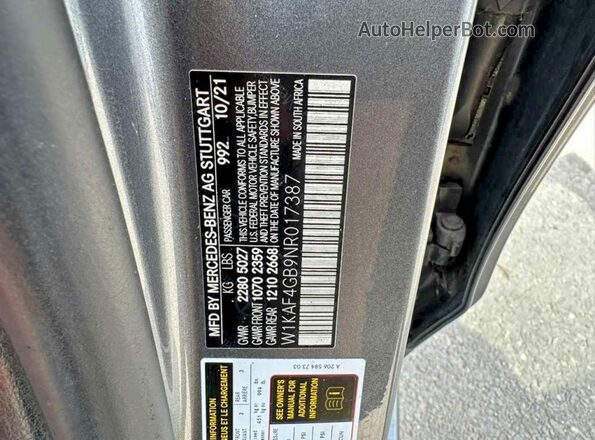 W1KAF4GB9NR017387 2022 MERCEDES-BENZ C Gray 