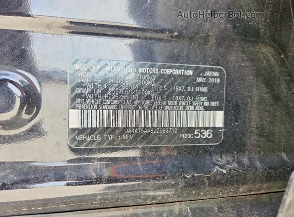 JA4AT5AA8JZ063712 2018 MITSUBISHI ECLIPSE Black 