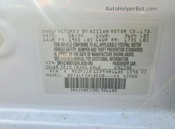 3N1CN8EV3RL926185 2024 NISSAN VERSA Two Tone 