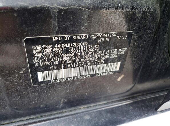 JF1VA1A62J9807795 2018 SUBARU WRX Black 