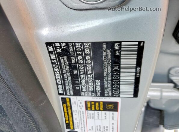 4JGDA5HB1JB161041 2018 MERCEDES-BENZ GLE Серый Вид наклейки с VIN-кодом