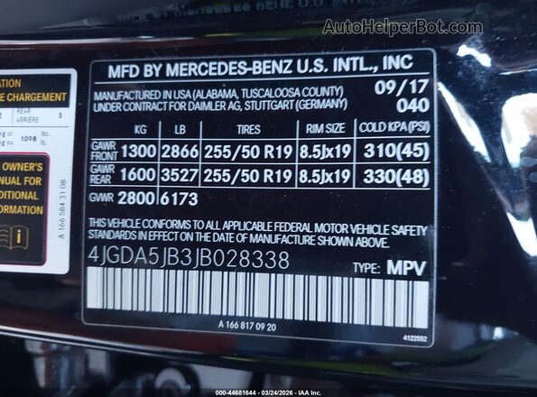 4JGDA5JB3JB028338 2018 MERCEDES-BENZ GLE 350 Black Vista del compartimento del motor