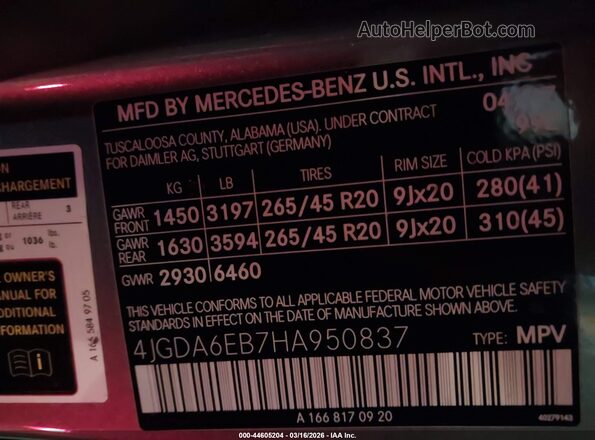 4JGDA6EB7HA950837 2017 MERCEDES-BENZ AMG GLE 43 Gray 