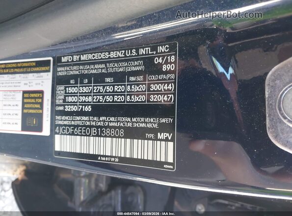 4JGDF6EE0JB138808 2018 MERCEDES-BENZ GLS 450 Blue 