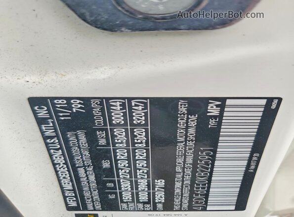 4JGDF6EE0KB225951 2019 MERCEDES-BENZ GLS White Սալոնի 360 աստիճան տեսք