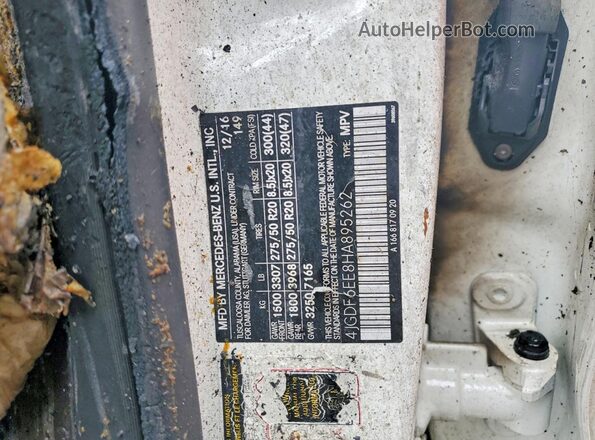 4JGDF6EE8HA895262 2017 MERCEDES-BENZ GLS Burn VIN կոդի պիտակի տեսք