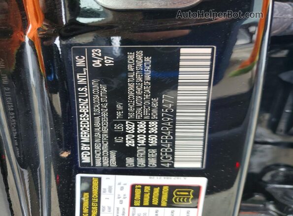 4JGFB4FB4RA975477 2024 MERCEDES-BENZ GLE Черный Вид наклейки с VIN-кодом