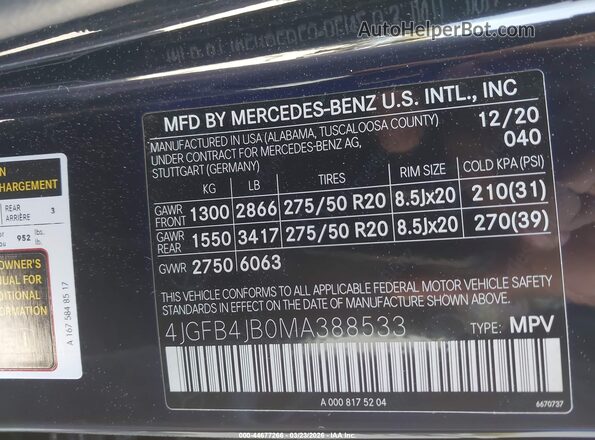 4JGFB4JB0MA388533 2021 MERCEDES-BENZ GLE 350 Black 