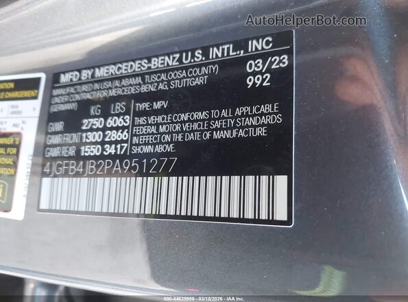 4JGFB4JB2PA951277 2023 MERCEDES-BENZ GLE 350 Gray Вид підкапотного простору