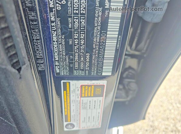 4JGFB4JB4MA522301 2021 MERCEDES-BENZ GLE Black Rear seats view