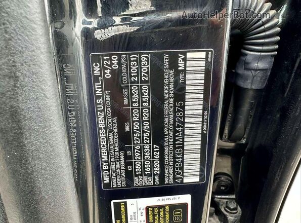 4JGFB4KB1MA472875 2021 MERCEDES-BENZ GLE Black 