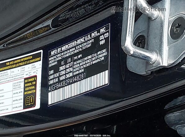 4JGFB4KB2PA948281 2023 MERCEDES-BENZ GLE 350 Black Widok komory silnika