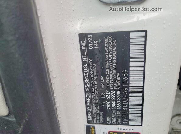 4JGFB4KB3PA910669 2023 MERCEDES-BENZ GLE White Սալոնի 360 աստիճան տեսք