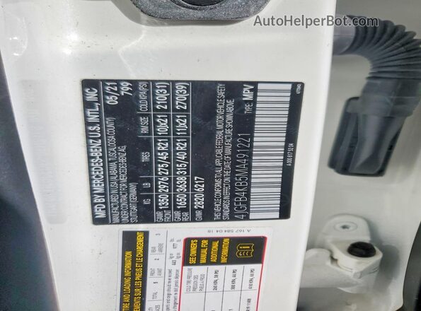 4JGFB4KB5MA491221 2021 MERCEDES-BENZ GLE White VIN sticker view