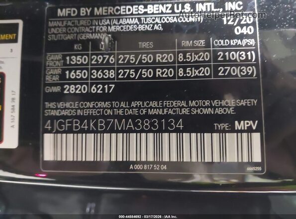 4JGFB4KB7MA383134 2021 MERCEDES-BENZ GLE 350 Black Вид підкапотного простору