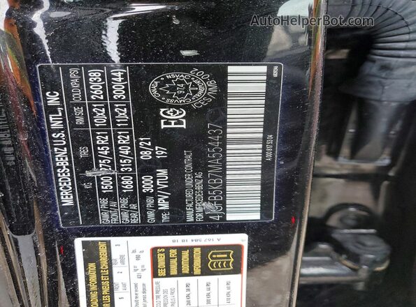 4JGFB5KB7MA554437 2021 MERCEDES-BENZ GLE Black ძრავის განყოფილების ხედი