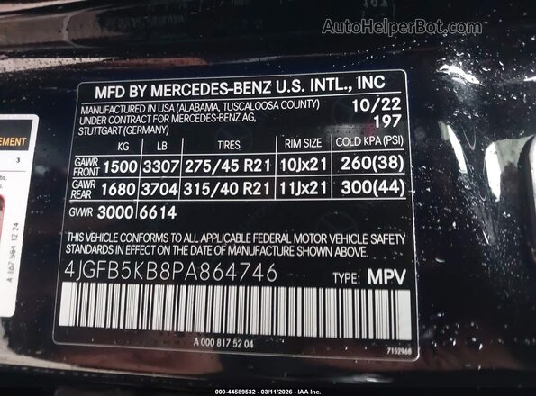 4JGFB5KB8PA864746 2023 MERCEDES-BENZ GLE 450 Black Widok komory silnika